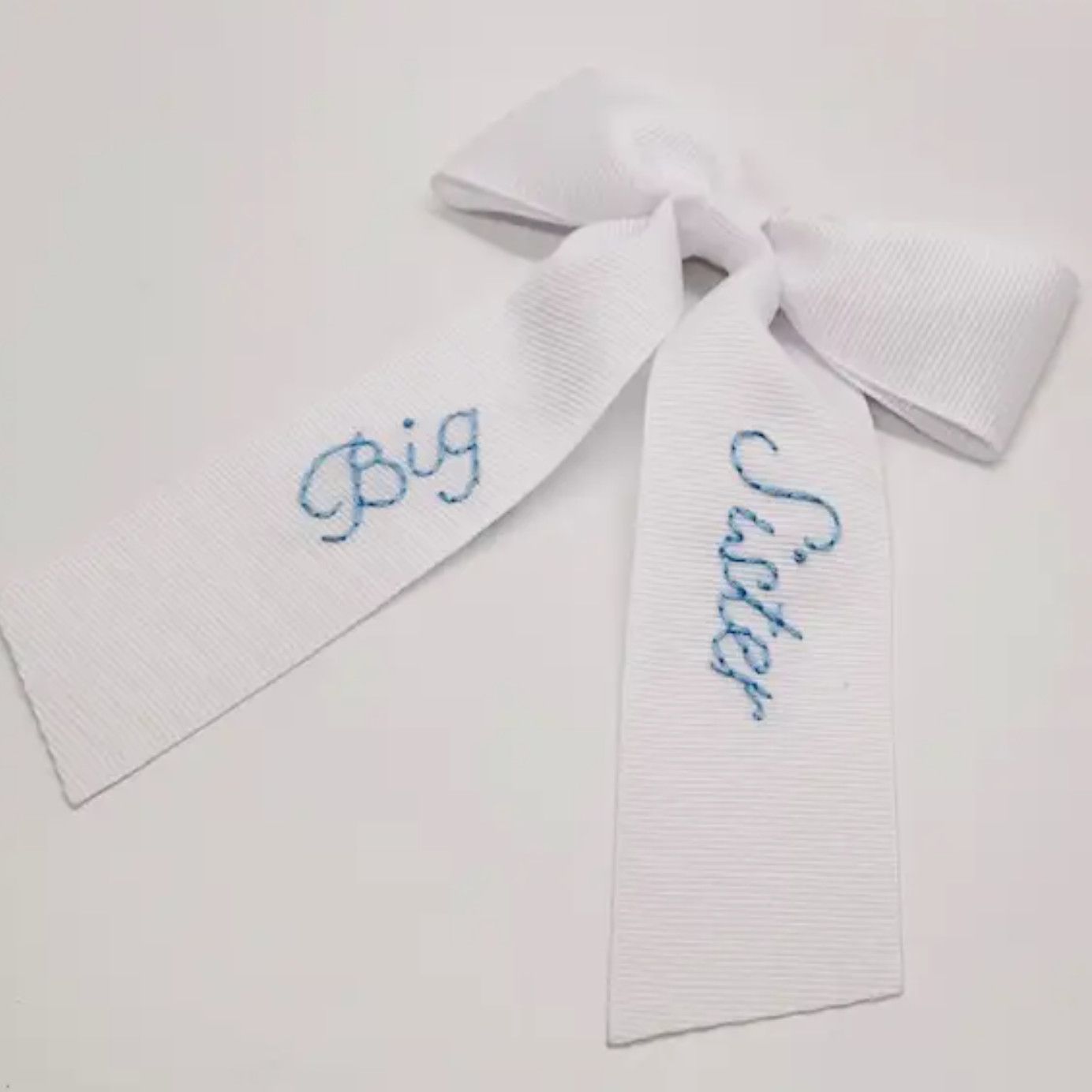 Big Sister Bow Plain- Blue Thread