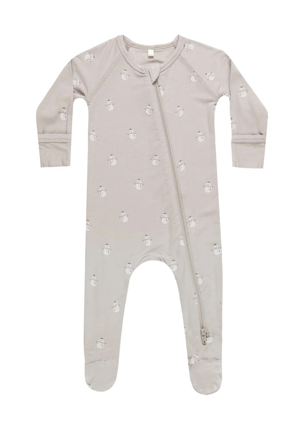 Bamboo Zip Footie- Snowmen