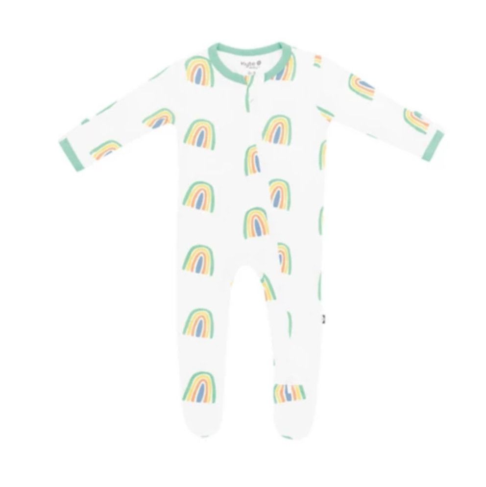 Kyte Zippered Footie Wasabi Rainbow