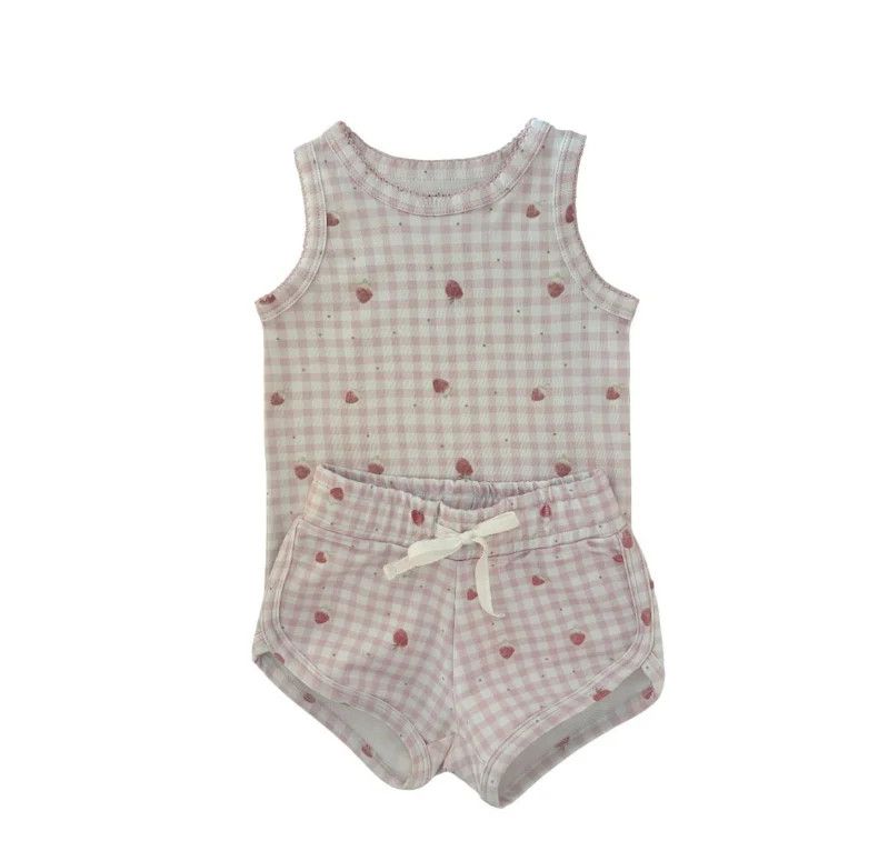 Strawberry Pima Short Set
