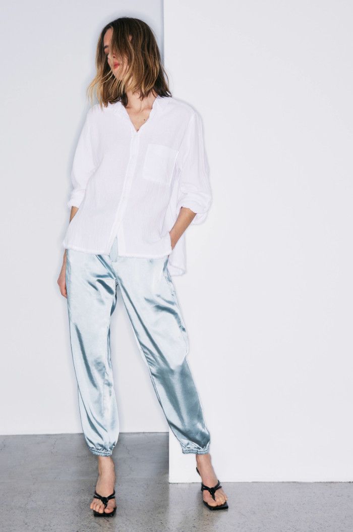 Baya Sparkling Green satin jogger
