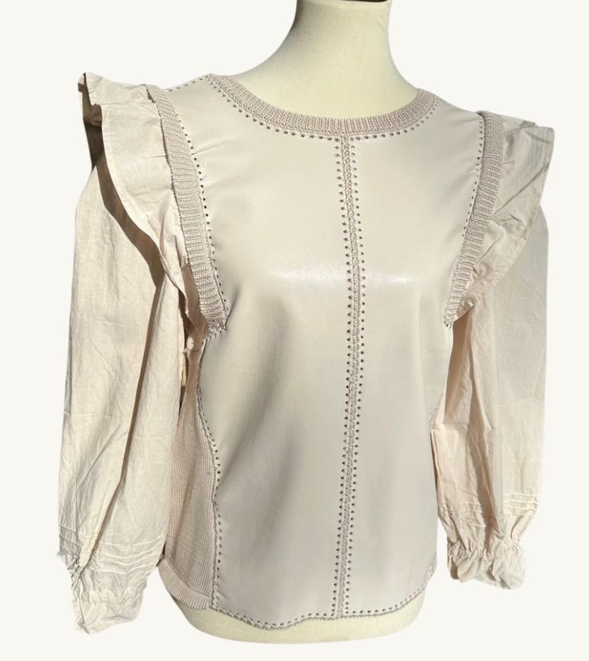 Agath Crochet Combo Top Light Beige