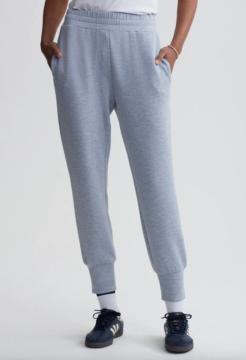 The Slim Cuff Pant 25- Mid Blue Marl