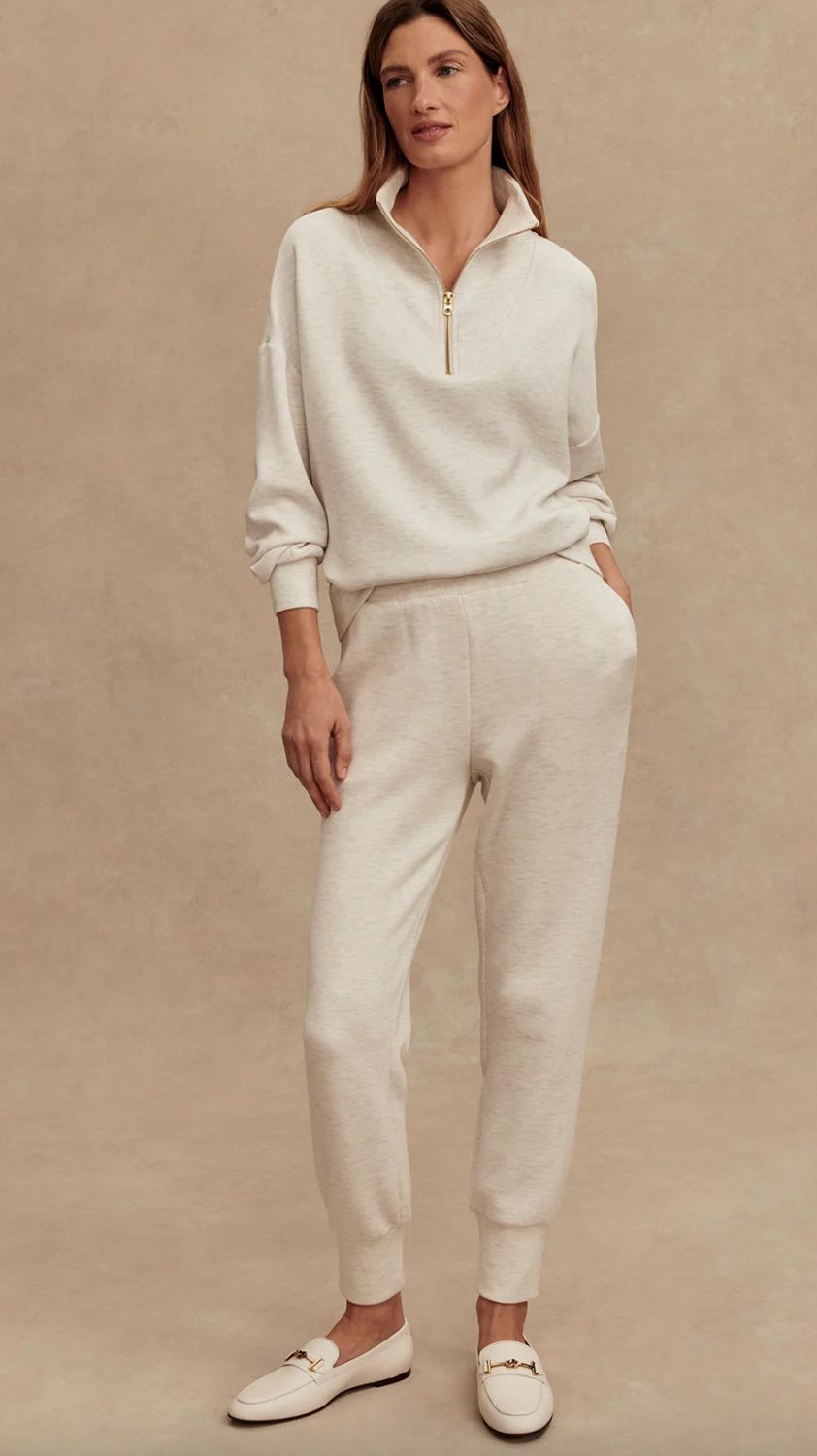 The Slim Cuff Pant 25- Ivory Marl Fleck