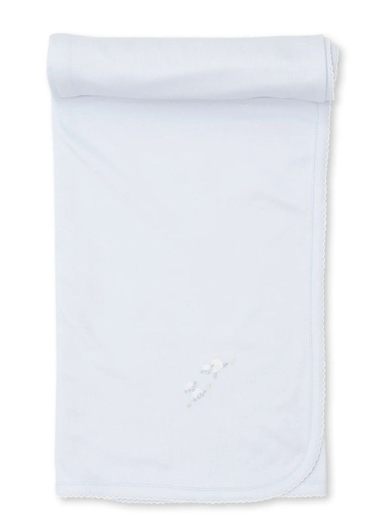 KK Lovey Lambs Blanket with Hand Emb. Light Blue