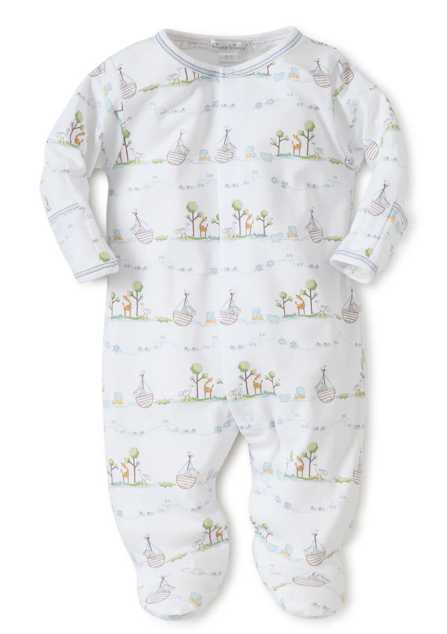 KK Noah&#39;s Print Footie in Light Blue 