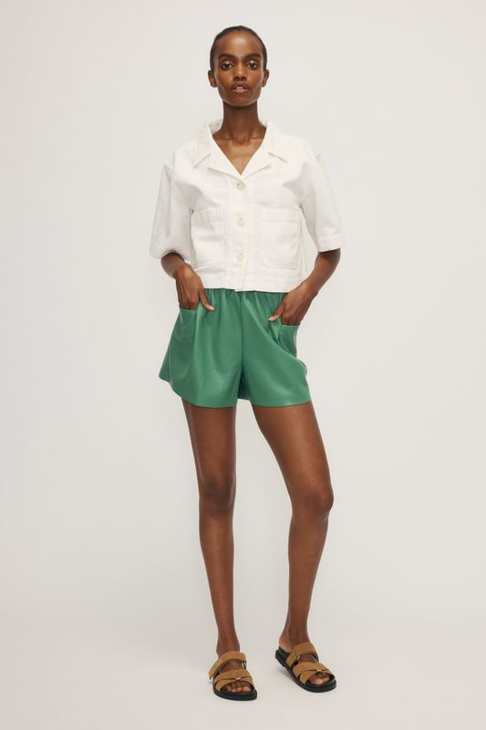 Samantha Canvas Button Up- Off White