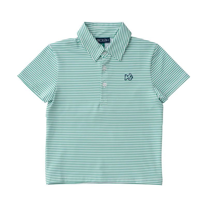 Boys Performance Polo- Simp. Green Stripe