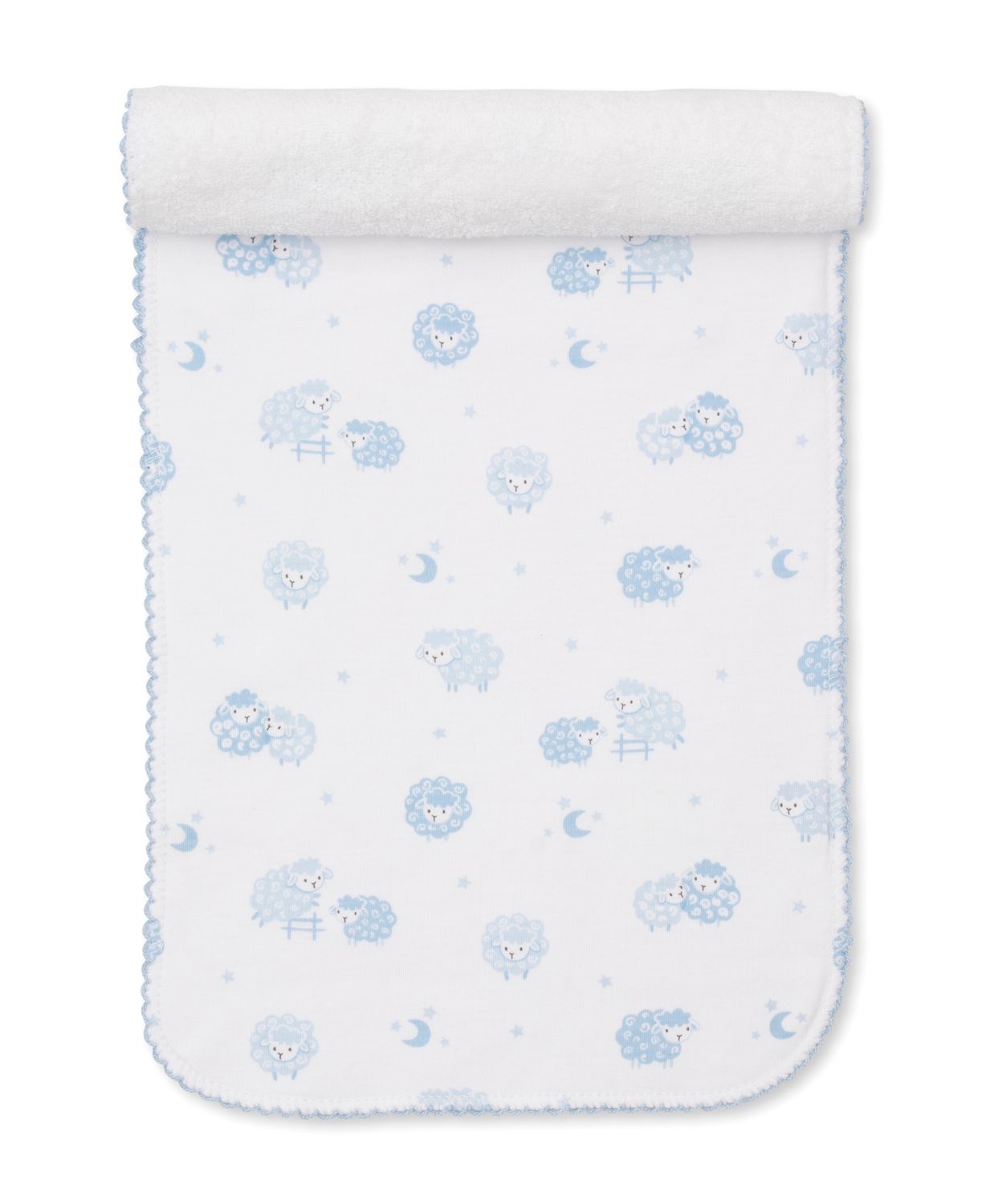 Baa Baa Baby Sheep Burp Cloth- Light Blue