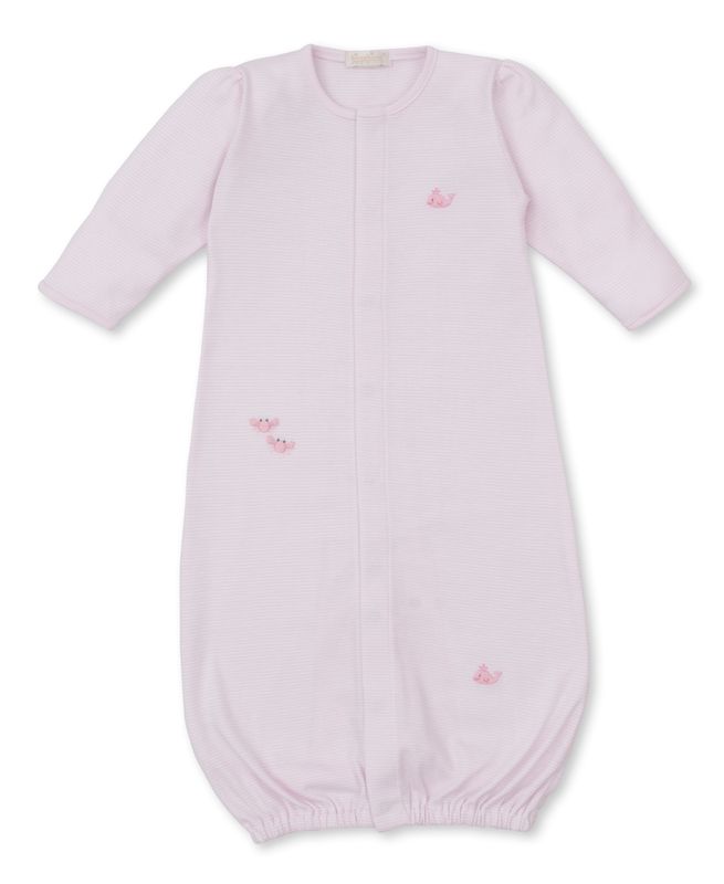 Crabs &amp; Whales Striped Converter Gown- Striped Pink