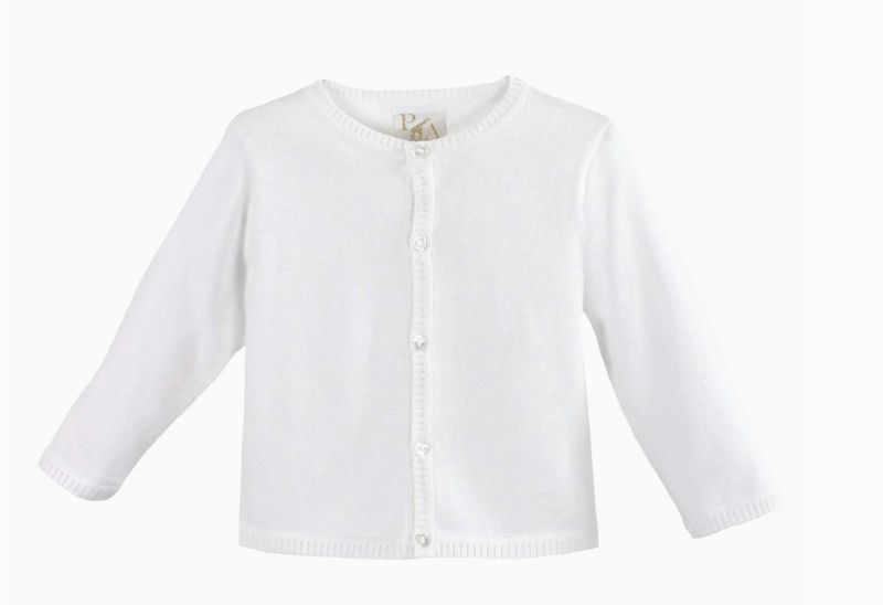 Ladder Edge Cardigan Sweater - White