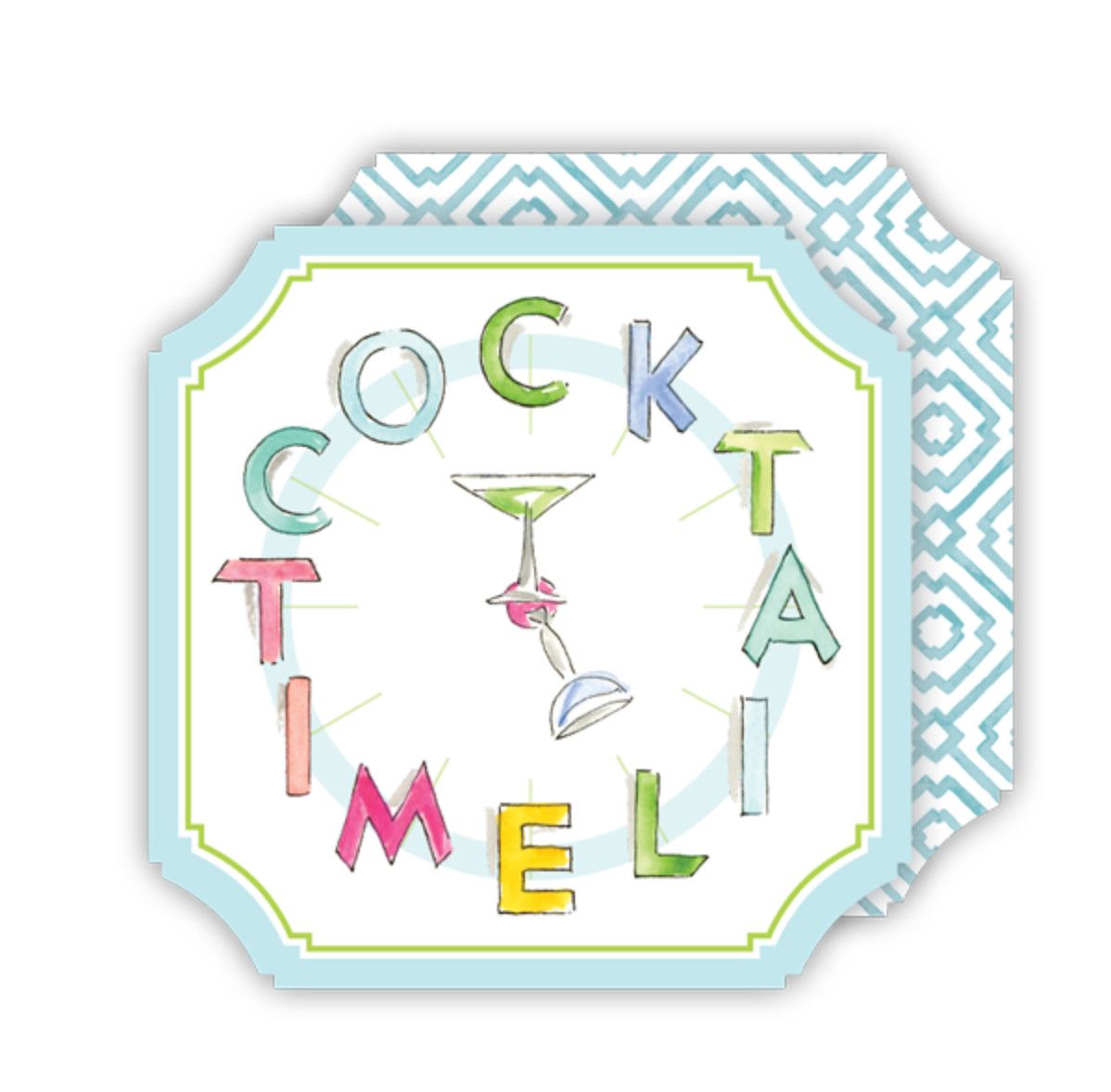 Handpainted Paper Coaster Cocktail Time
