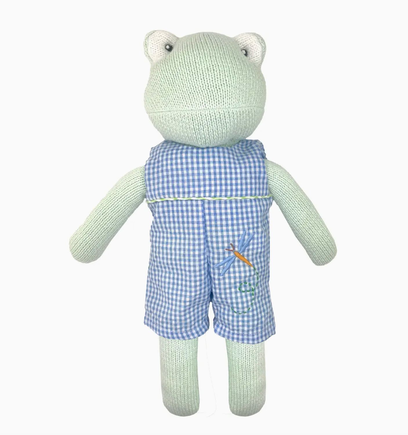 Knit Frog w/ Blue Romper