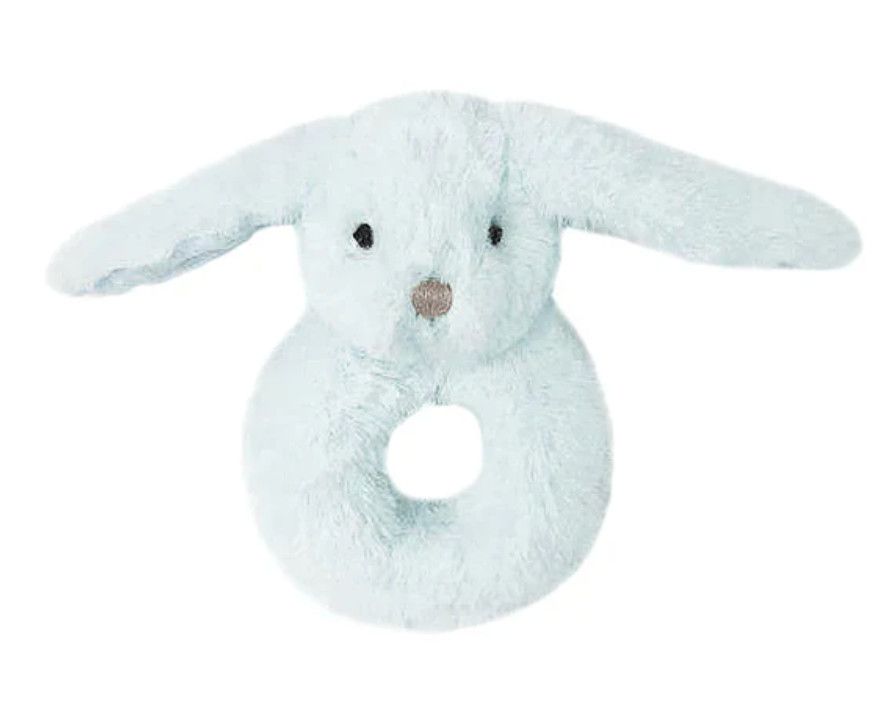 Faith Bunny Plush Rattle - Blue