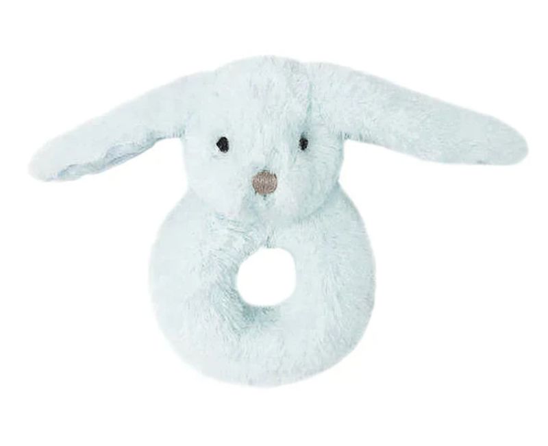 Faith Bunny Plush Rattle - Blue