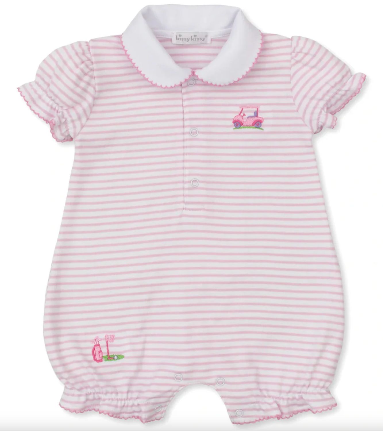 Fairway Foursom Short Playsuit - Pink Stripe