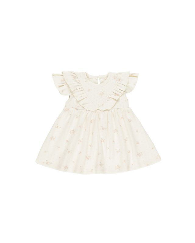 Sleeveless Ruffle V Dress - Pink Ditsy