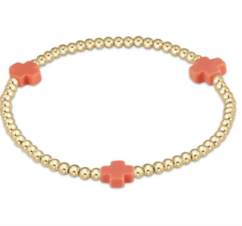 EGirl Signature Cross Bracelet 3MM- Coral
