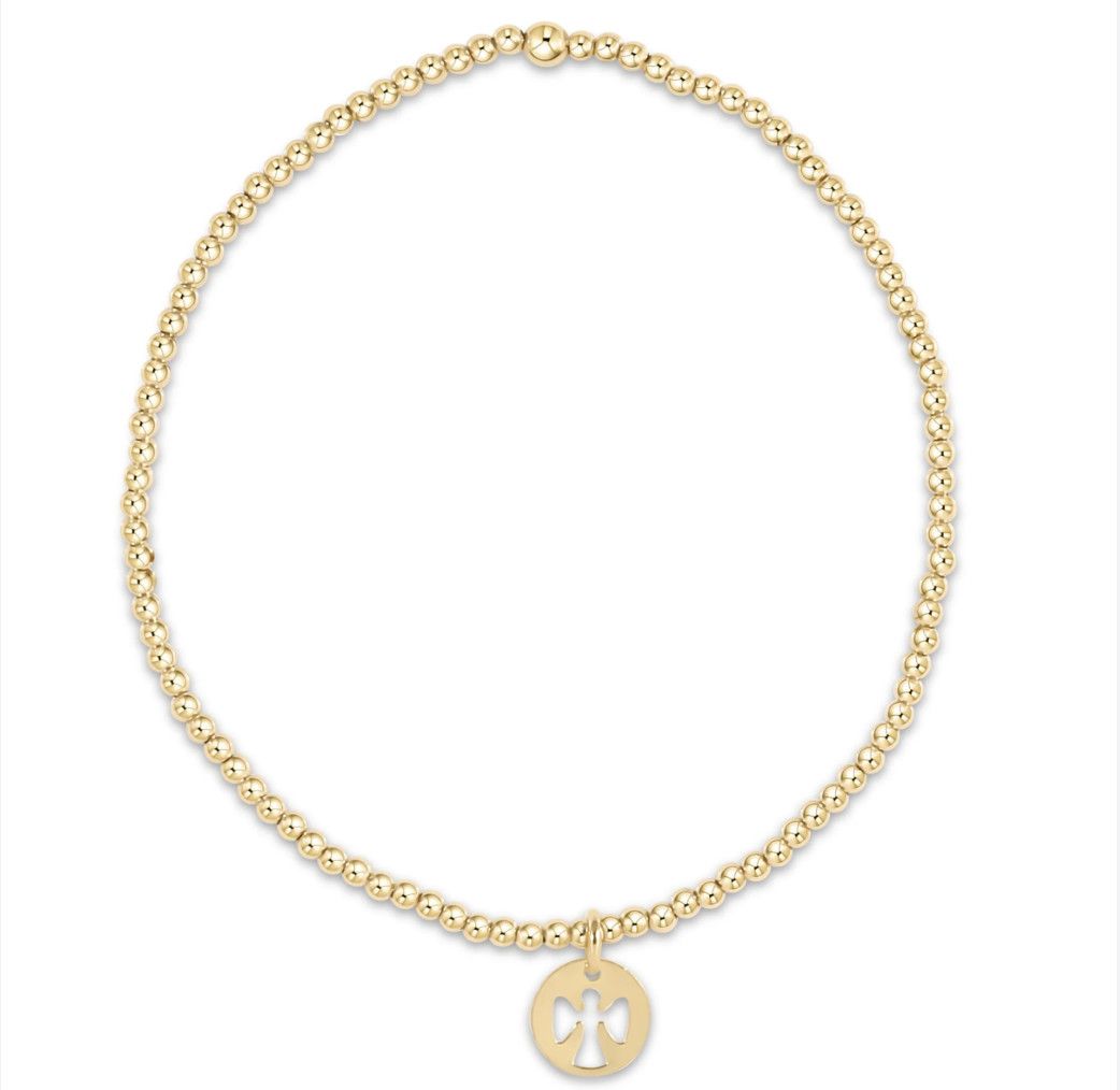 Egirl Classic Gold 2MM Bracelet with Guardian Angel Small Disc