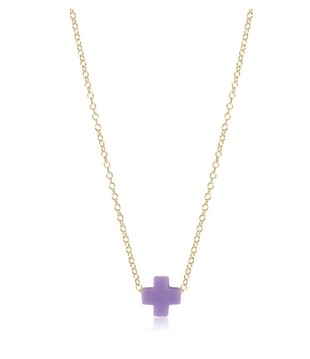 Purple- 16&quot; Necklace Signature Cross Small