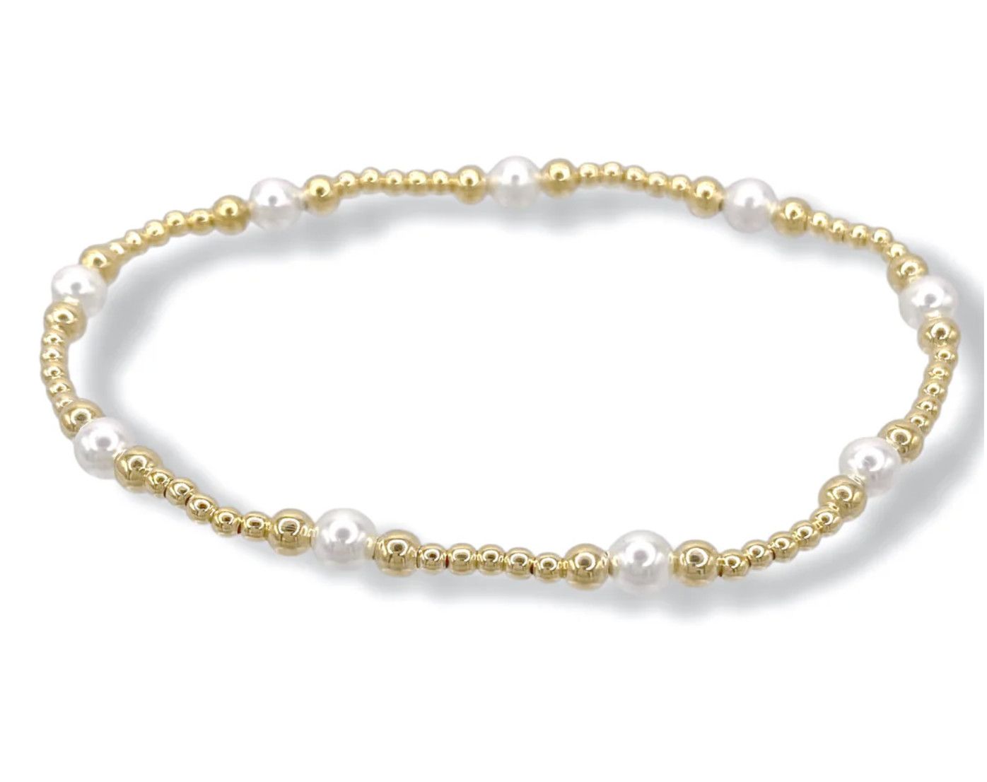 Classic Purpose Pattern 4mm Bead Bracelet - Pearl