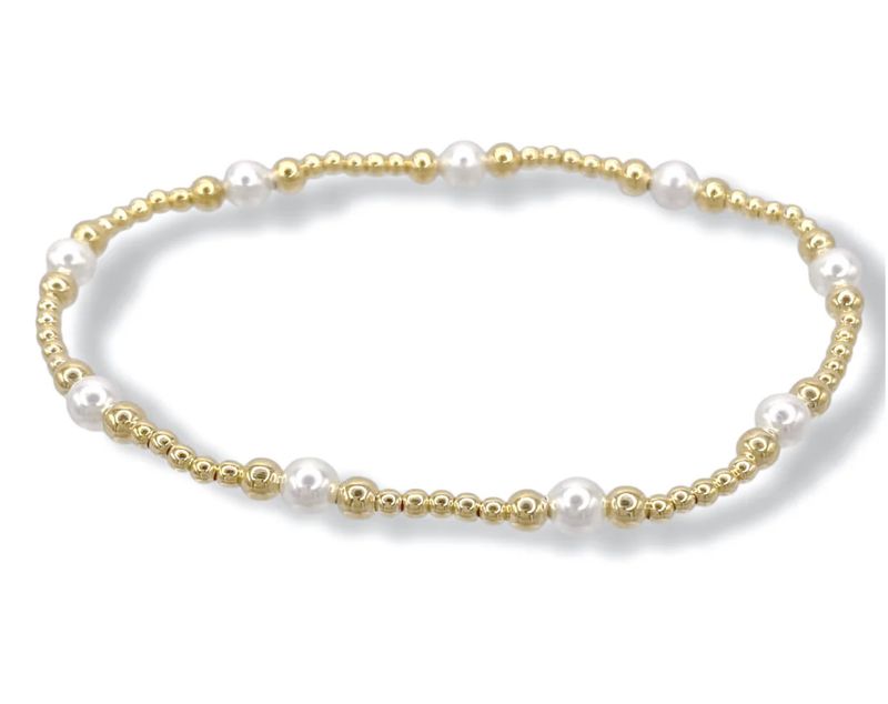 Classic Purpose Pattern 4mm Bead Bracelet - Pearl