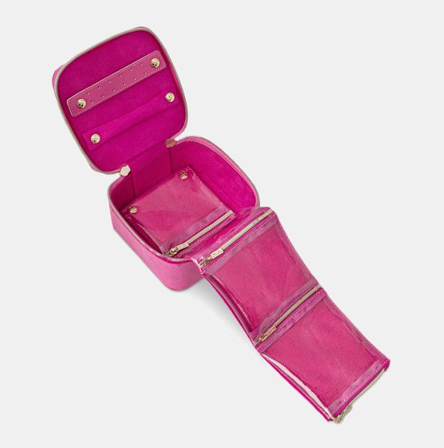 Luxe Velvet Jewellery Cube Berry