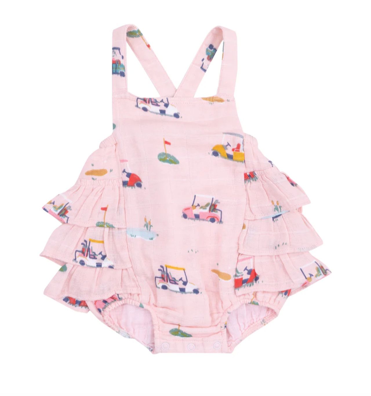 Golf Cart Cuties Ruffle Sunsuit Pink