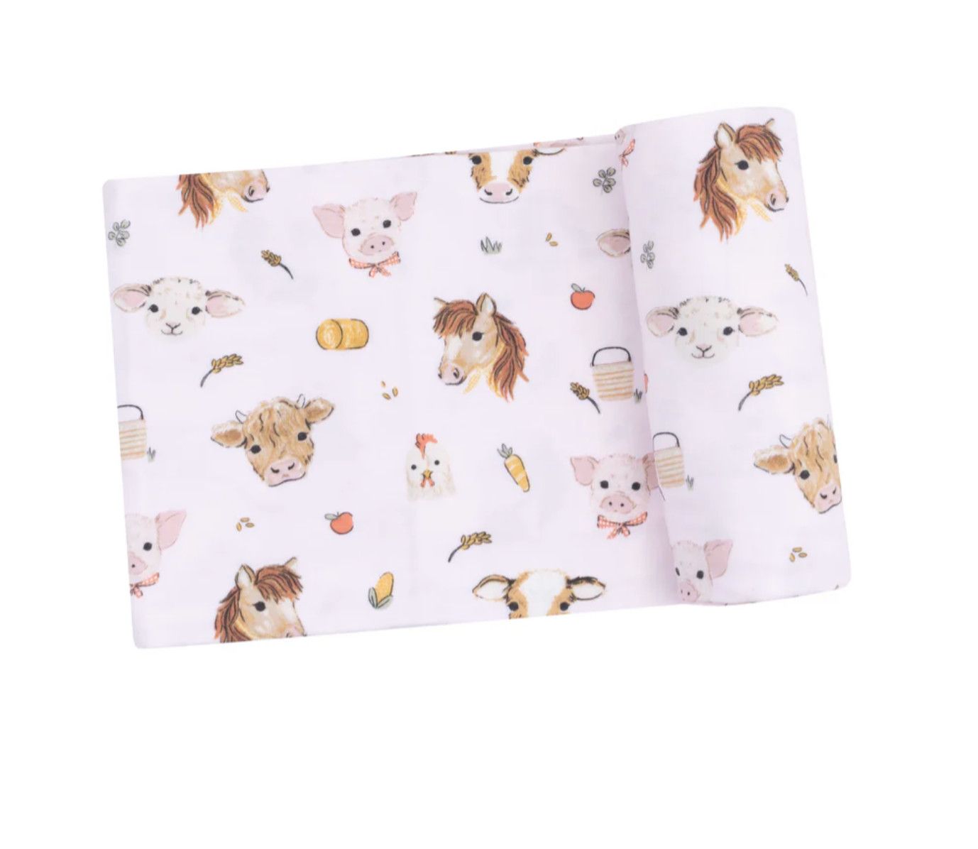 Vintage Animals Faces Pink Swaddle Blanket