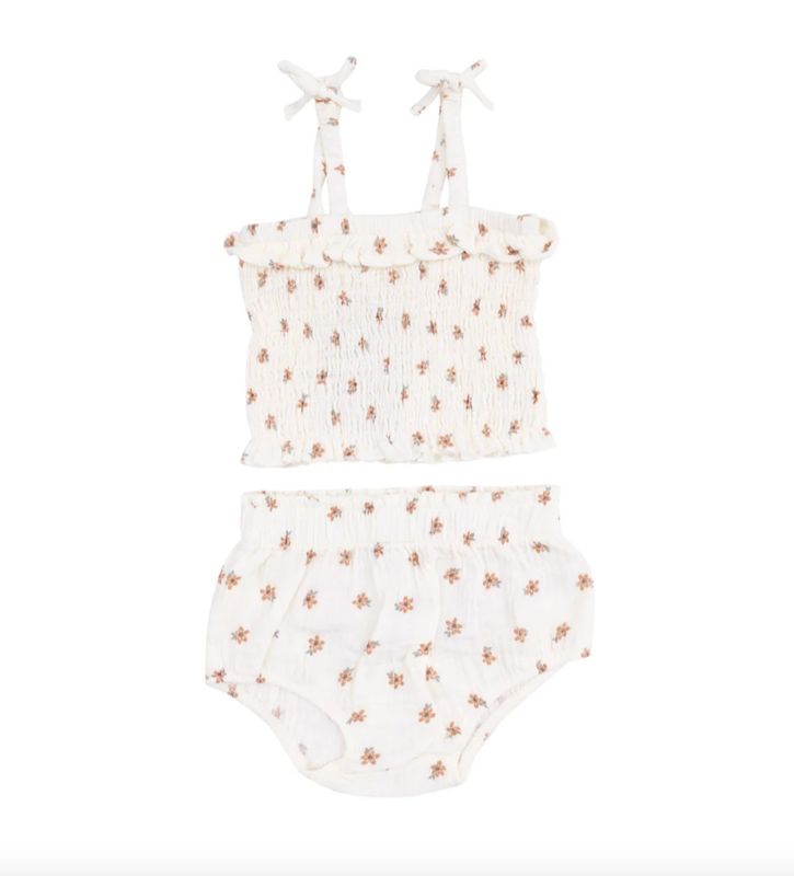 Bitty Blooms Smocked Ruffle Top &amp; Bloomer