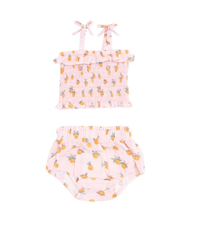 Sweet Clementines Smocked Ruffle Top &amp; Bloomer