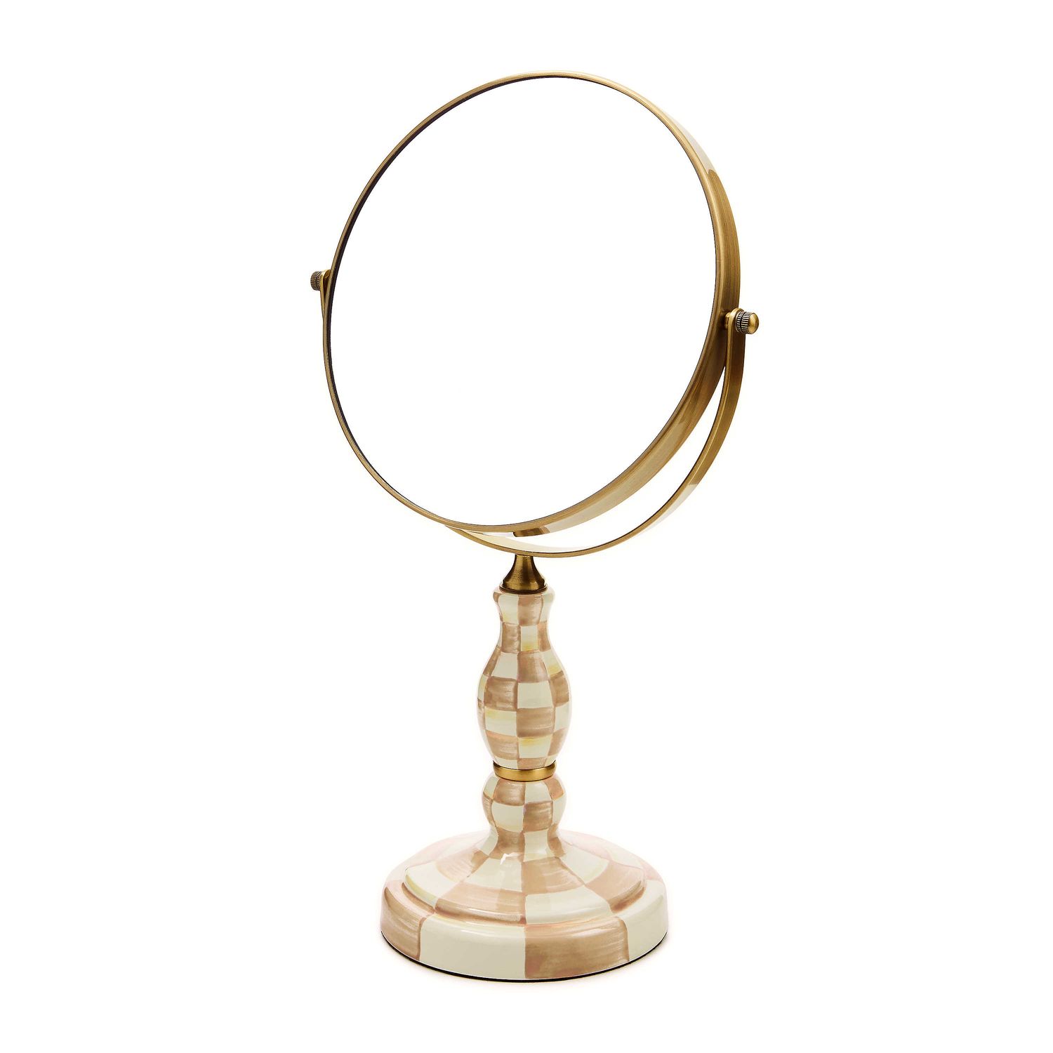 Mocha Check Vanity Mirror