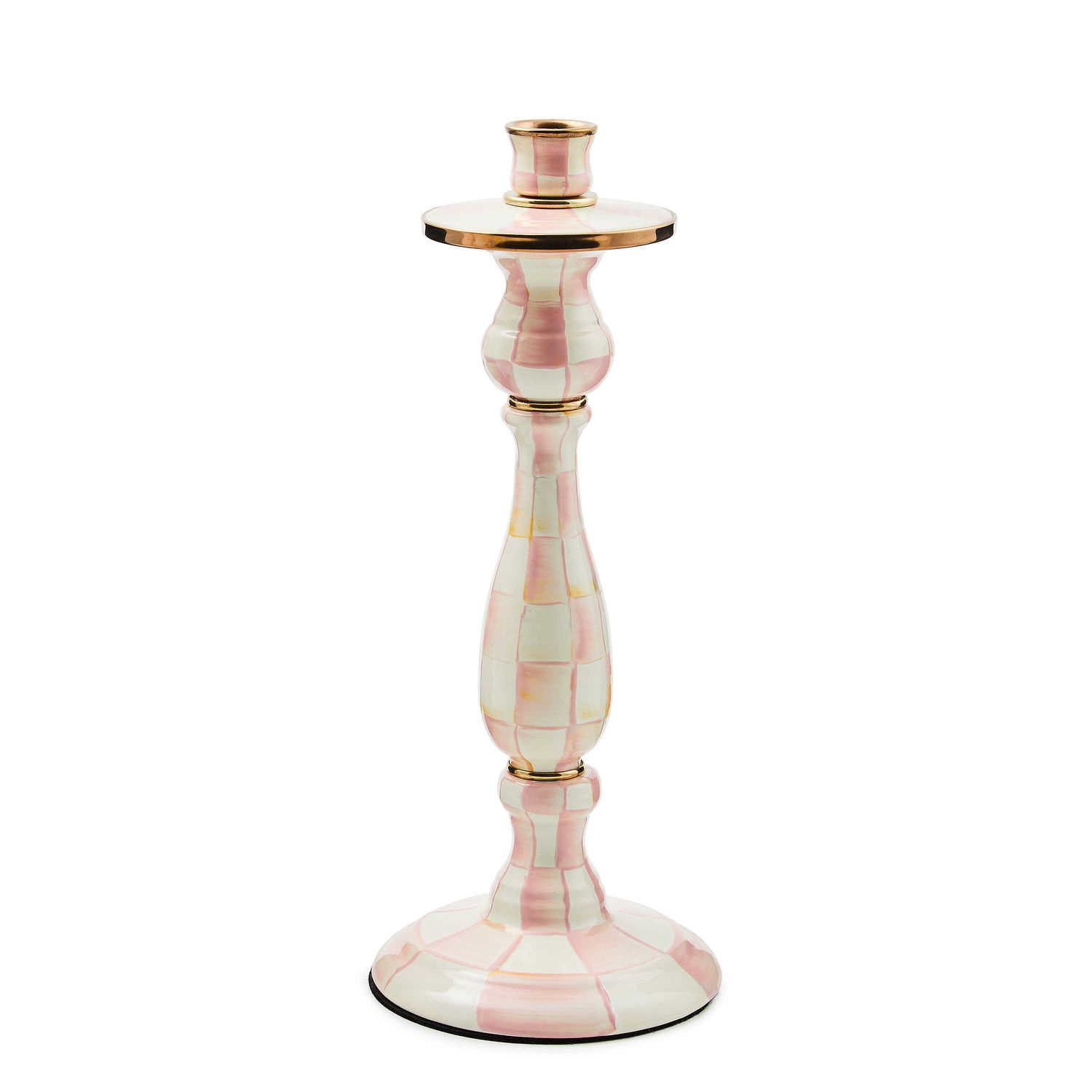Rosy Check Large Enamel Candlestick