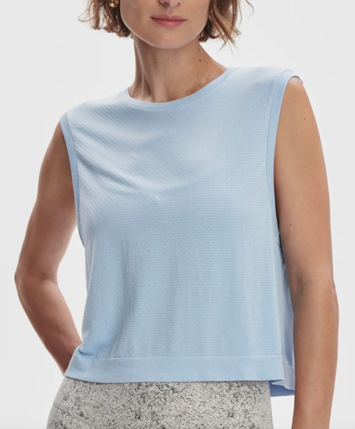 Varley Page Seamless Crop Tank - Cashmere Blue