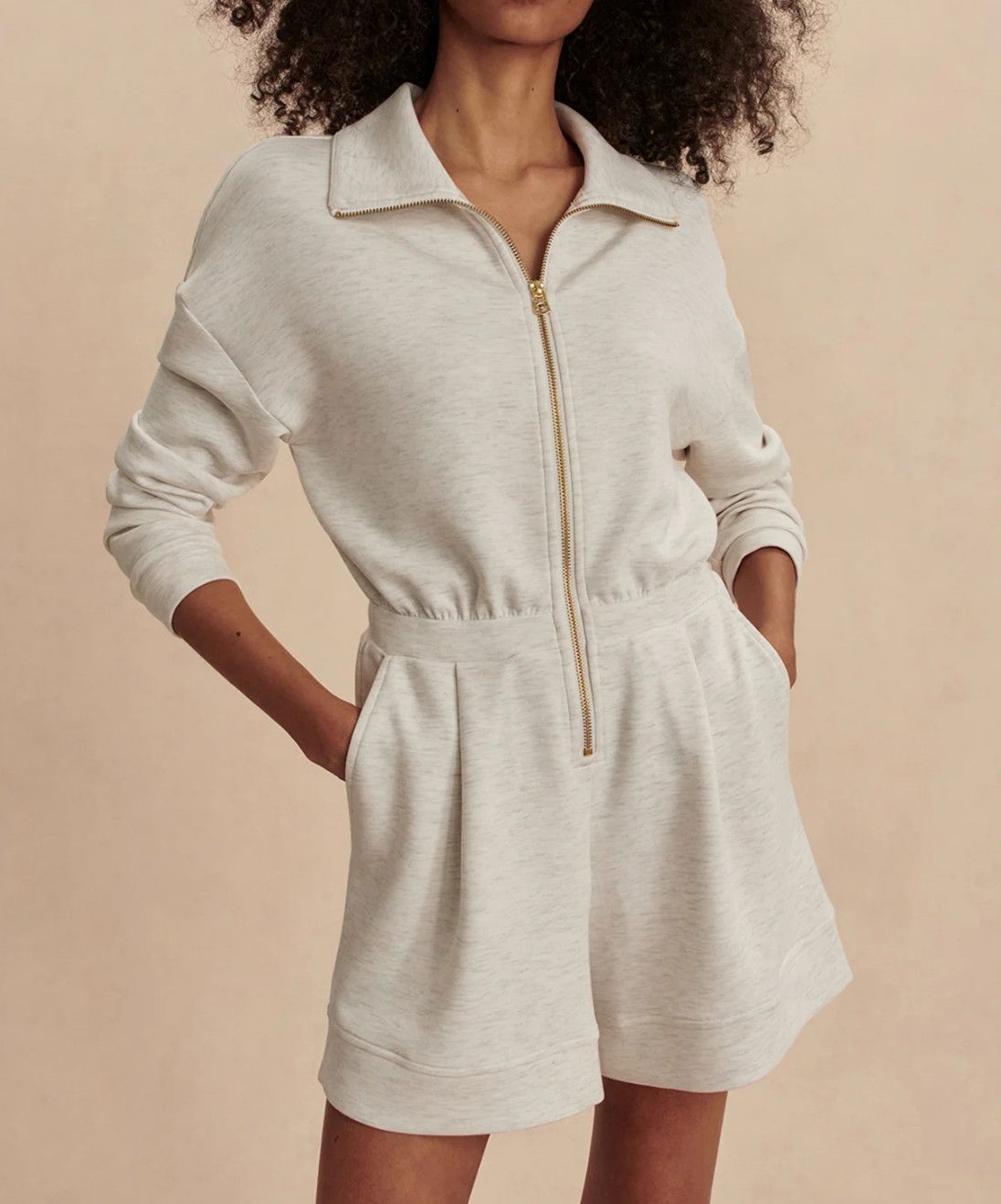 Annika Playsuit- Ivory Marl