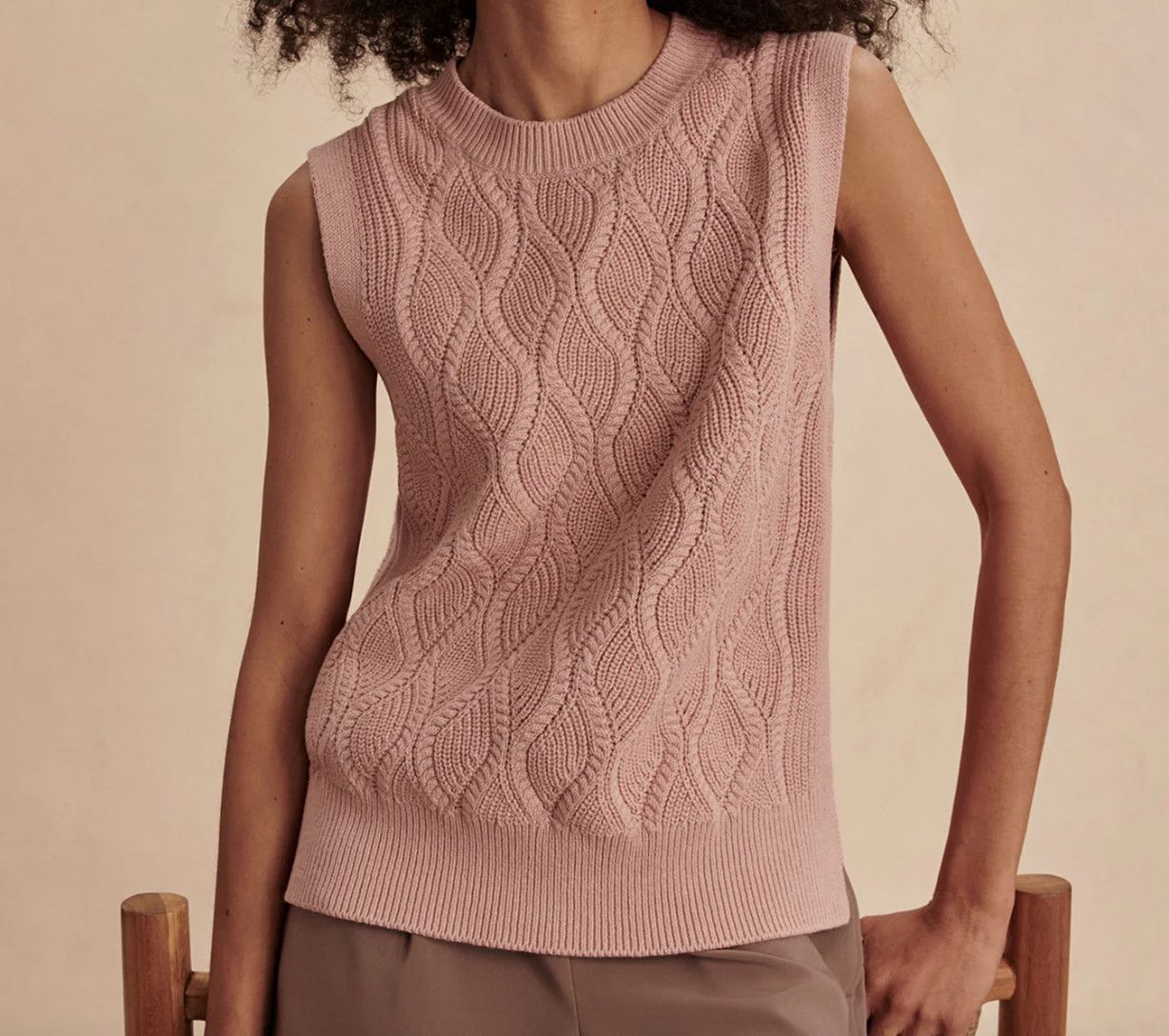 Teller Longline Tank- Misty Rose