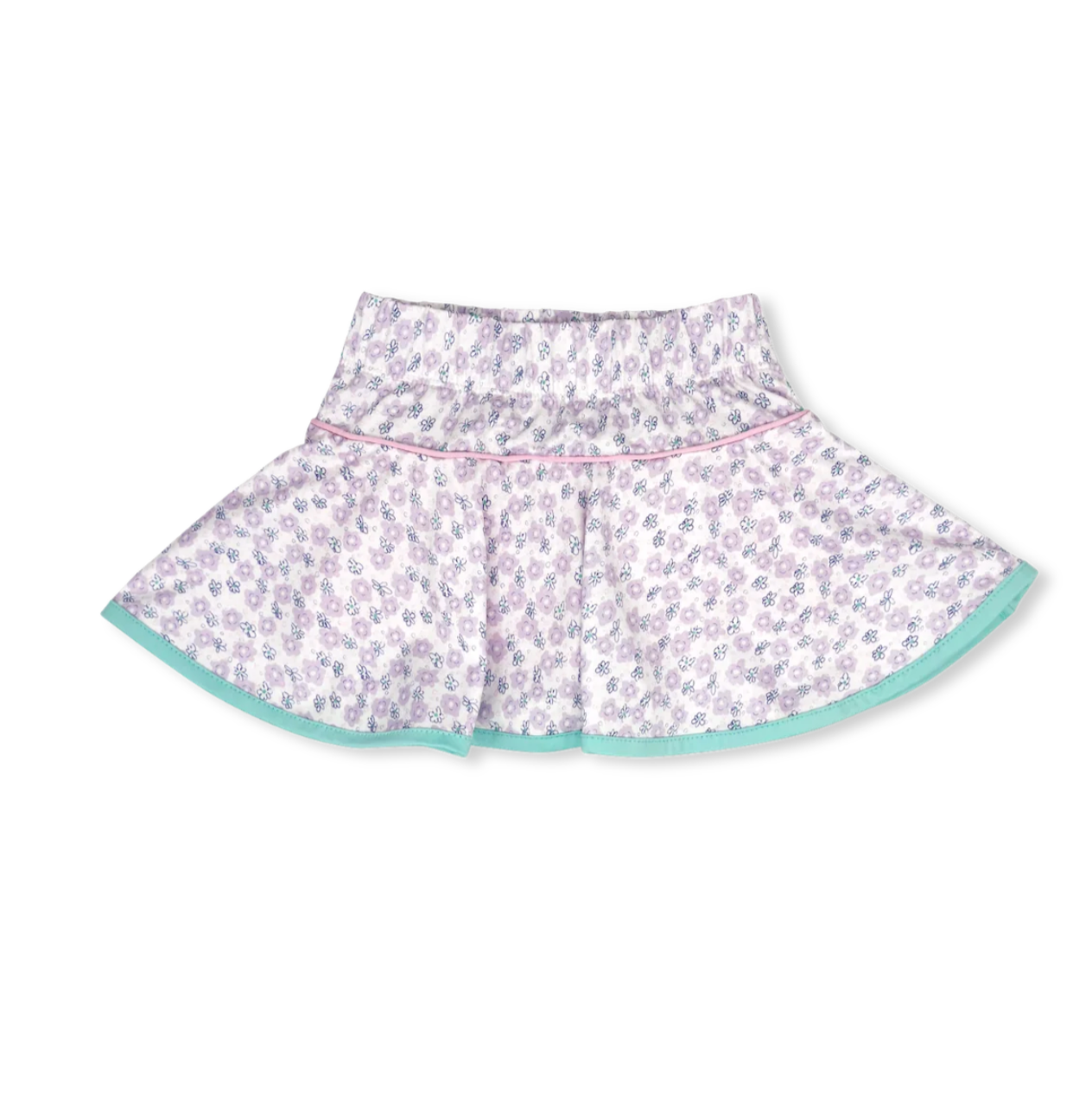 Quinn Skort - Blissful Blooms w/ Pink Piping