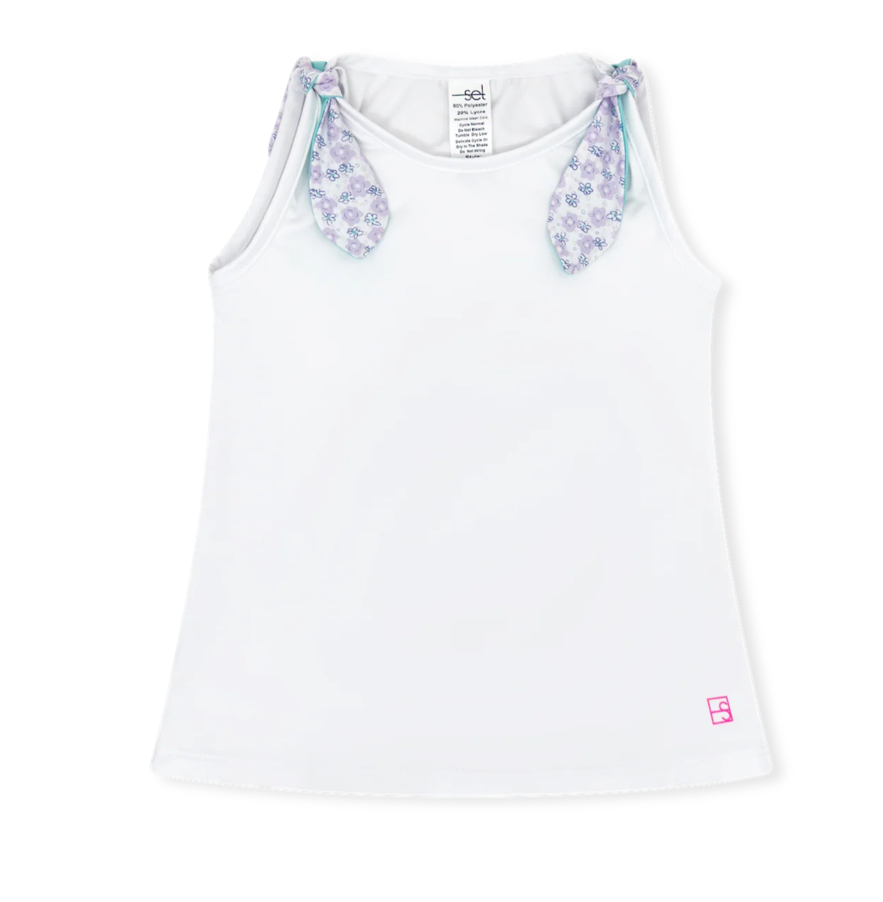 Jessica Tank - Pure Coconut w/ Tee Ties in Blissful Blooms
