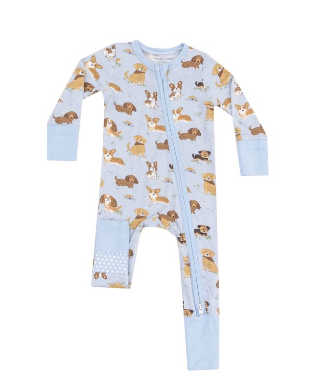 Best Friend Dogs Blue 2 Way Zipper Romper