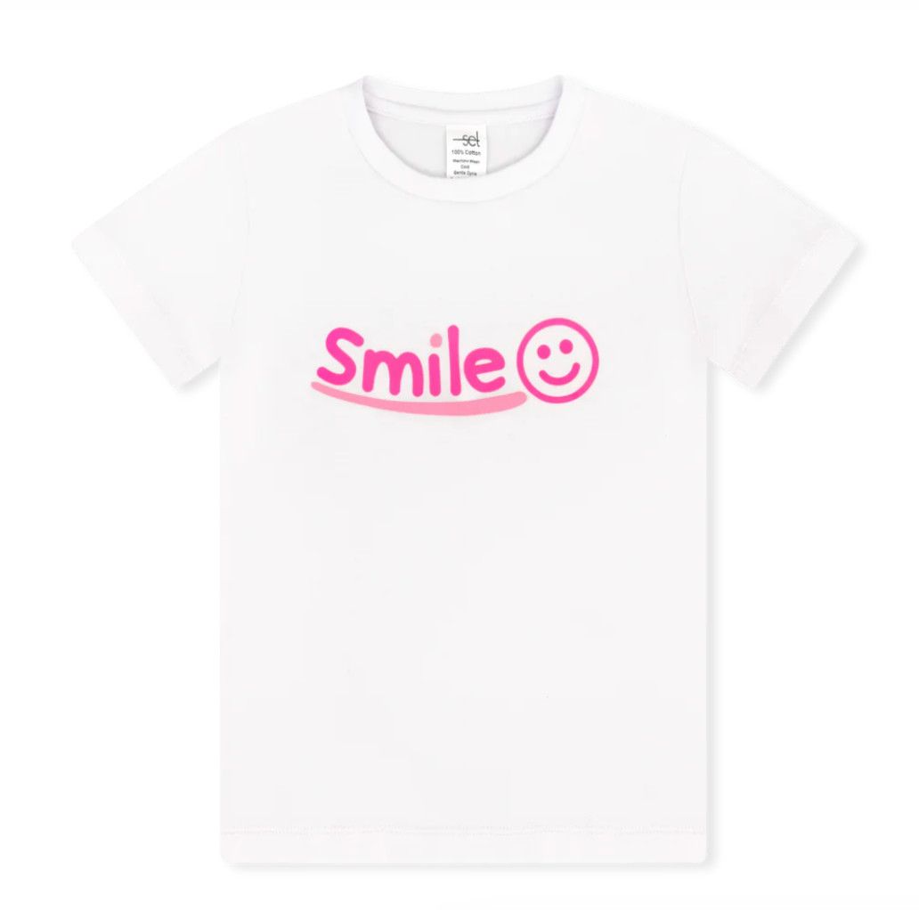 &quot;Smile&quot; Totally Tee- Frost White
