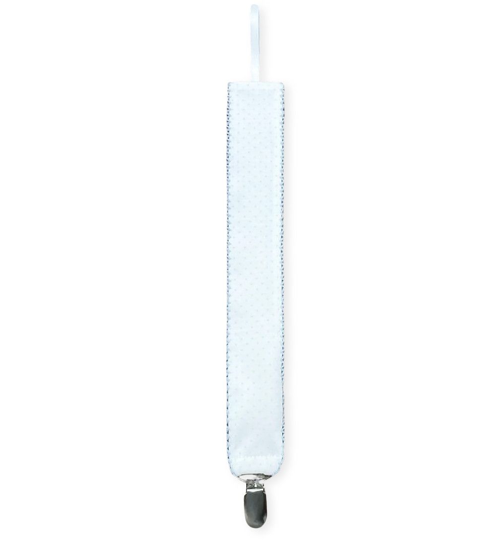 Legacy Pacifier Clip- Precious Blue Bitty Dot