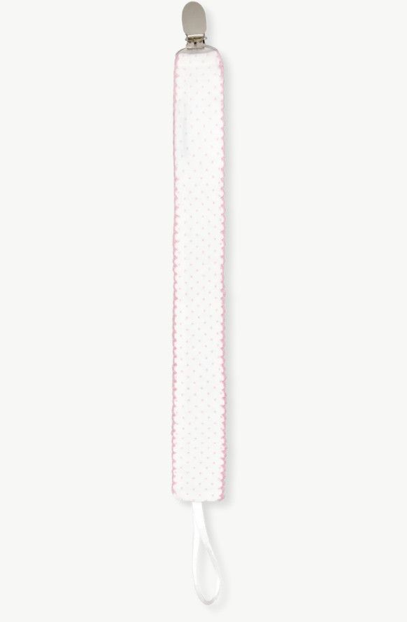 Legacy Pacifier Clip- Precious Pink Bitty Dot