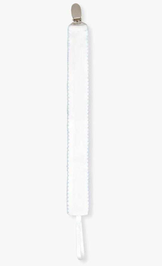 Legacy Pacifier Clip- Park White/Blue