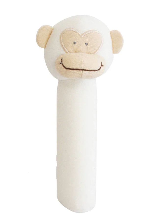 Fleece Monkey Squeaker- Ivory