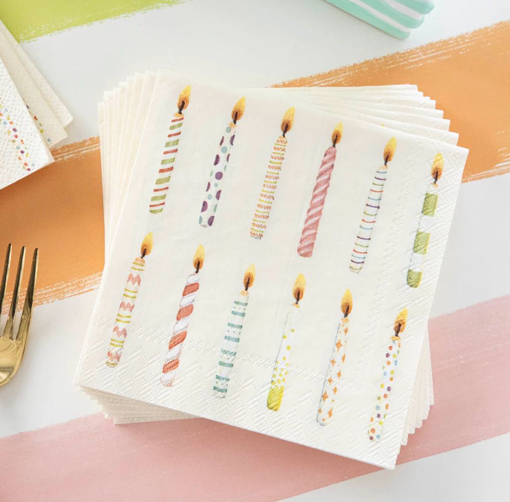 Birthday Candles Cocktail Napkin - 20 Per Pack
