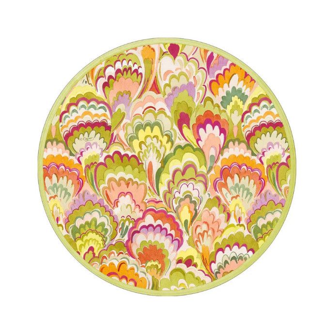 Marbled Ceramica Raspberry/Chartreuse Salad/Dessert Plates