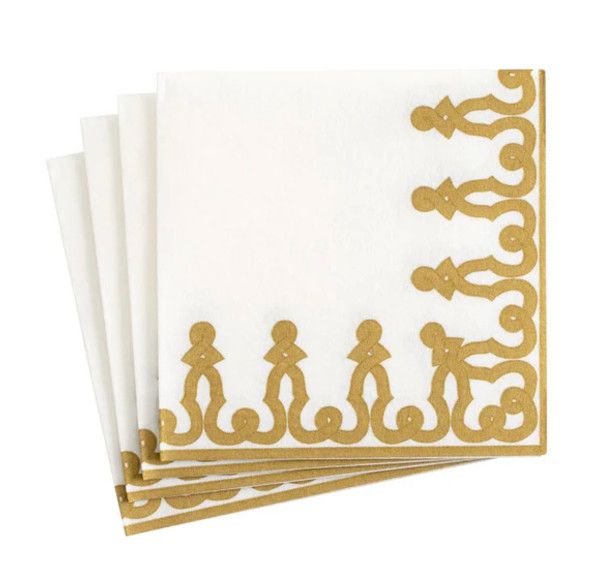 Dessin Passementerie Gold Napkin Airlaid Cocktail- 15 in