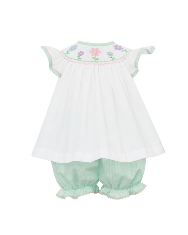 Flowers Bloomer Set- Green Gingham