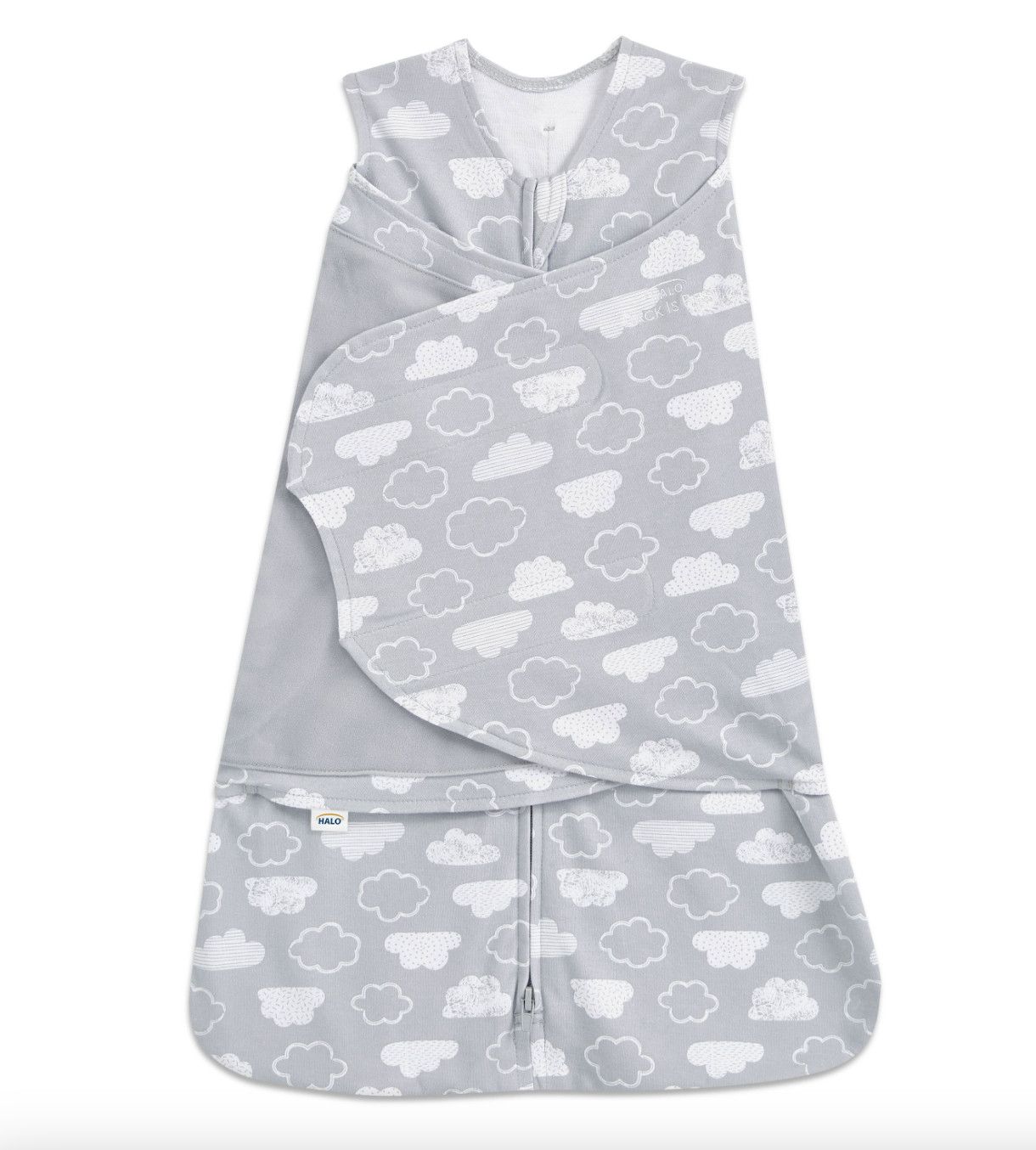 100% Cotton Sleep Sack Swaddle (TOG 1.5) , Color: Clouds, Size: Newborn