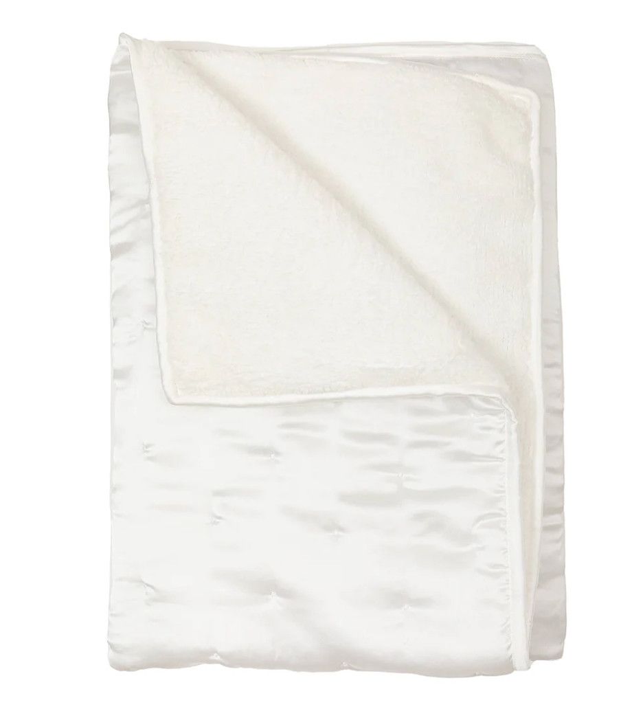 Baby Satin Fur Blanket- White